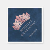 Roze Tiara kroon Elegante Quinceanera Servet (Voorkant)