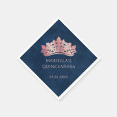 Roze Tiara kroon Elegante Quinceanera Servet (Hoek)