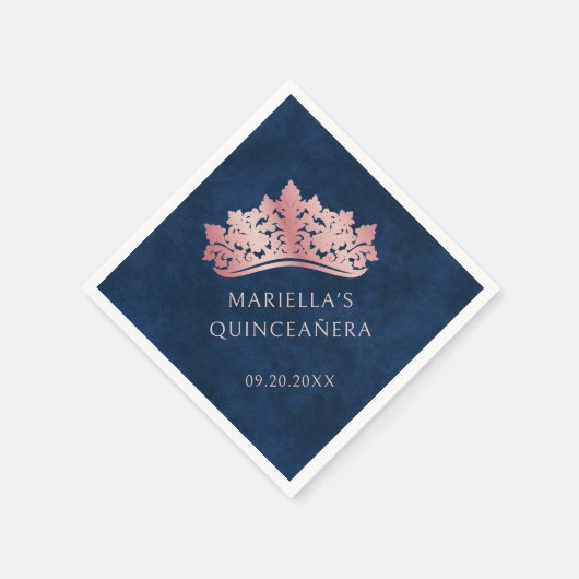 Roze Tiara kroon Elegante Quinceanera Servet (Hoek)