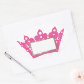 Roze tiara-labels aan personaliseren ovale sticker (Envelop)