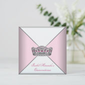 Roze Tiara Quinceanera 15e verjaardagsfeest Kaart (Staand voorkant)