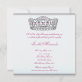 Roze Tiara Quinceanera 15e verjaardagsfeest Kaart (Achterkant)