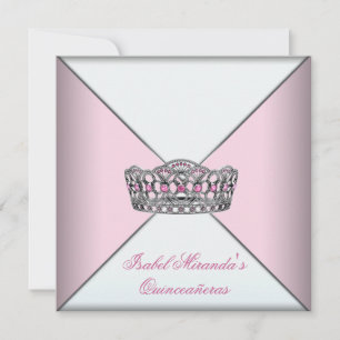 Roze Tiara Quinceanera 15e verjaardagsfeest Kaart