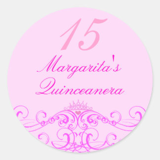 Roze Tiara Quinceanera Sticker