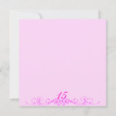 Roze Tiara Quinceanera Uitnodiging (Achterkant)