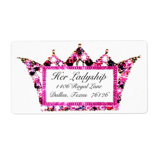 Roze Tiara-verzendlabels Etiket