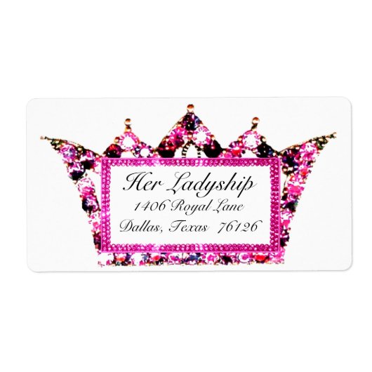 Roze Tiara-verzendlabels Etiket (Voorkant)