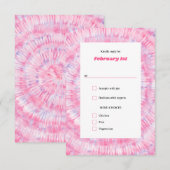 Roze Tie Dye Bat Mitzvah Response Kaart (Voorkant / Achterkant)