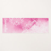 Roze Tie Dye en Witte Mandala Bloemen Aangepaste n Yogamat (Voorkant (horizontaal))