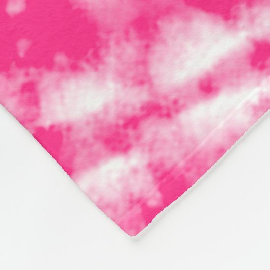 Roze Tie Dye Gepersonaliseerde naam Fleece Deken (Hoek)