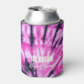 Roze Tie Dye Koelbox Blikjeskoeler (Blikje Voorkant)