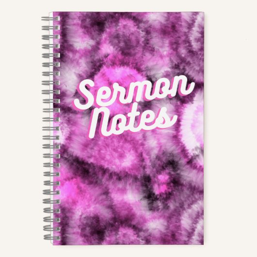 Roze Tie Dye Patroon Preeknotities Notitieboek (Voorkant)