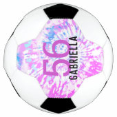 Roze Tie Dye Team Name Jersey Number Voetbal (Voorkant)