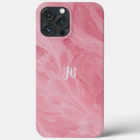 Roze Tiffany iPhone13 Hoesje met, zonder monogram (Achterkant)