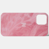 Roze Tiffany iPhone13 Hoesje met, zonder monogram (Achterkant (horizontaal))