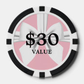 Roze Tiffany-parels Baby Shower-spellen Poker Chips (Voorkant)