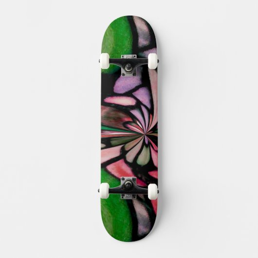 Roze tiffany-stroom persoonlijk skateboard (Voorkant)