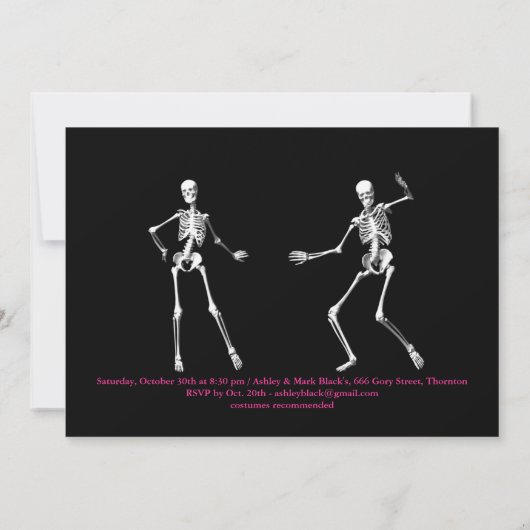 Roze Tijd om Champagne Halloween Uitnodiging te Dr (Achterkant)