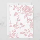 Roze Tijd Voor Thee Bruids Douche Uitnodiging (Achterkant)