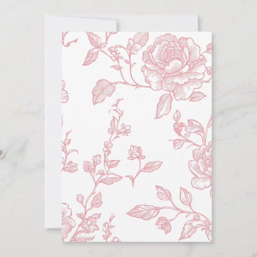 Roze Tijd Voor Thee Bruids Douche Uitnodiging (Achterkant)