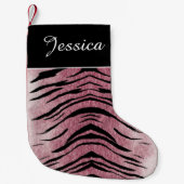 Roze tijger afdrukken - Aangepaste kerststuring Kleine Kerstsok (Voorkant)