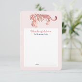 Roze Tijger Baby shower Advies Kaart (Staand voorkant)