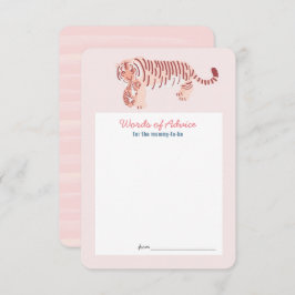 Roze Tijger Baby shower Advies Kaart