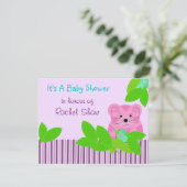 Roze tijger Baby shower Uitnodiging (Staand voorkant)