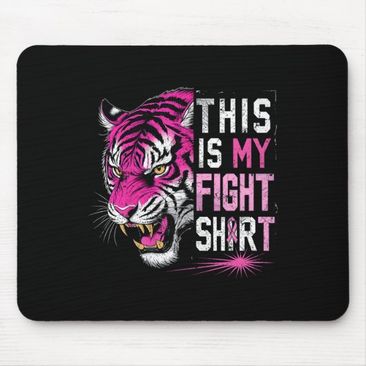 Roze Tijger Bestrijd Borstkanker Awareness Design Muismat (Voorkant)