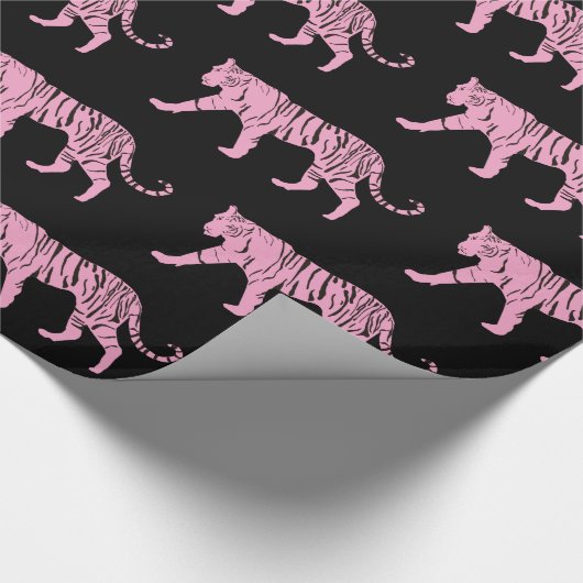 Roze tijger cadeaupapier (Hoek)