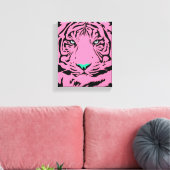 Roze tijger canvas afdruk (Insitu (Woonkamer))