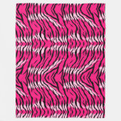 Roze Tijger Dier Huid Patroon Ontwerp Fleece Deken (Voorkant)