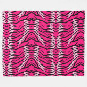Roze Tijger Dier Huid Patroon Ontwerp Fleece Deken (Voorkant (Horizontaal))