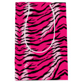 Roze Tijger Dier Huid Patroon Ontwerp Medium Cadeauzakje (Voorkant)