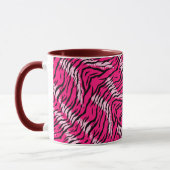 Roze Tijger Dier Huid Patroon Ontwerp Mok (Links)