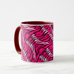 Roze Tijger Dier Huid Patroon Ontwerp  Mok