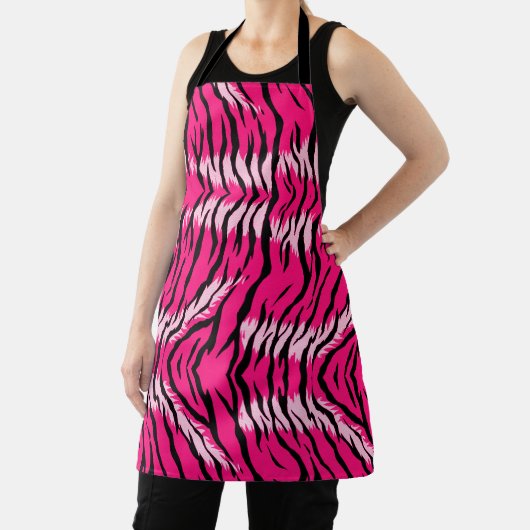 Roze Tijger Dier Huid Patroon Ontwerp Schort (Insitu)