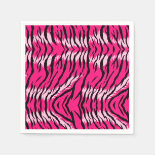 Roze Tijger Dier Huid Patroon Ontwerp Servet
