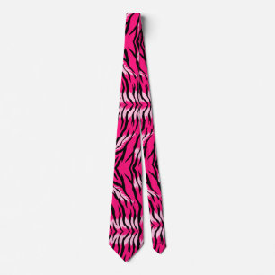 Roze Tijger Dier Huid Patroon Ontwerp  Stropdas