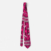 Roze Tijger Dier Huid Patroon Ontwerp Stropdas (Achterkant)
