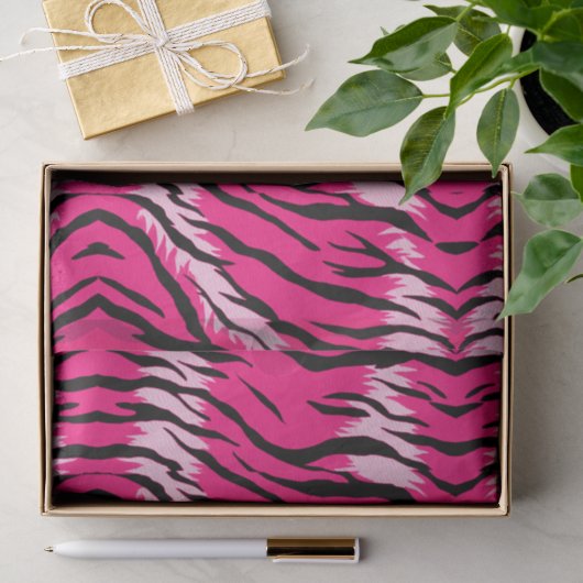 Roze Tijger Dier Huid Patroon Ontwerp Tissuepapier (Geschenk)