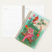 Roze Tijger en Papegaai Tropisch Oerwoud Planner (Display)