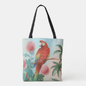 Roze Tijger en Papegaai Tropisch Oerwoud Tote Bag (Achterkant)