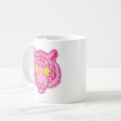Roze tijger koffiemok (Voorkant links)