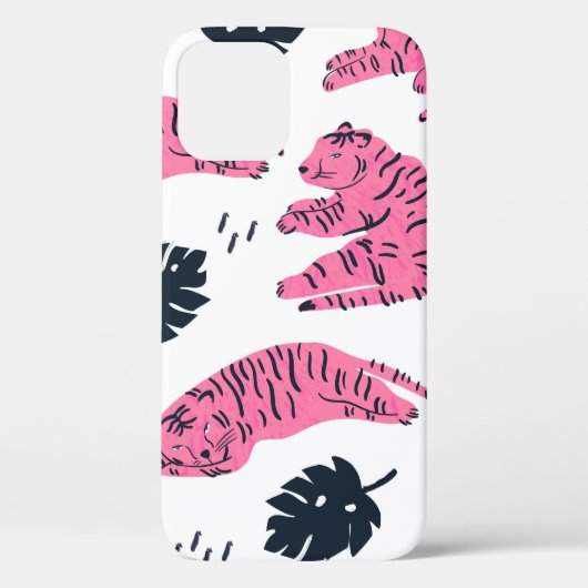 Roze tijger ligt in verschillende posities. Tropis Case-Mate iPhone Case (Achterkant)