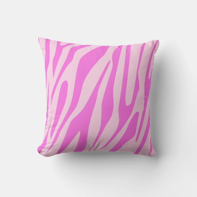 Roze Tijger Naadloos Patroon Kussen (Voorkant)