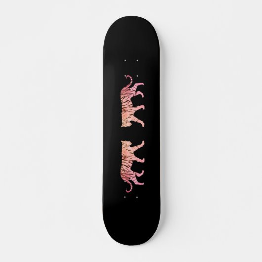 Roze tijger persoonlijk skateboard (Voorkant)