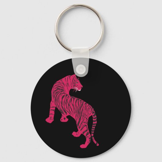Roze tijger sleutelhanger (Voorkant)