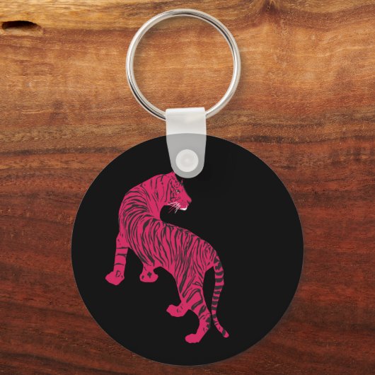 Roze tijger sleutelhanger (Voorkant)