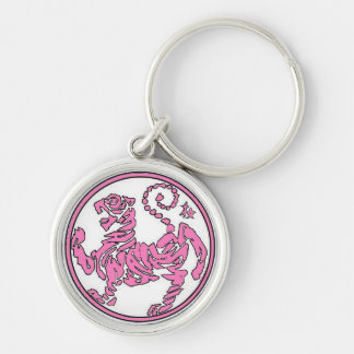 Roze tijger Sleutelhanger